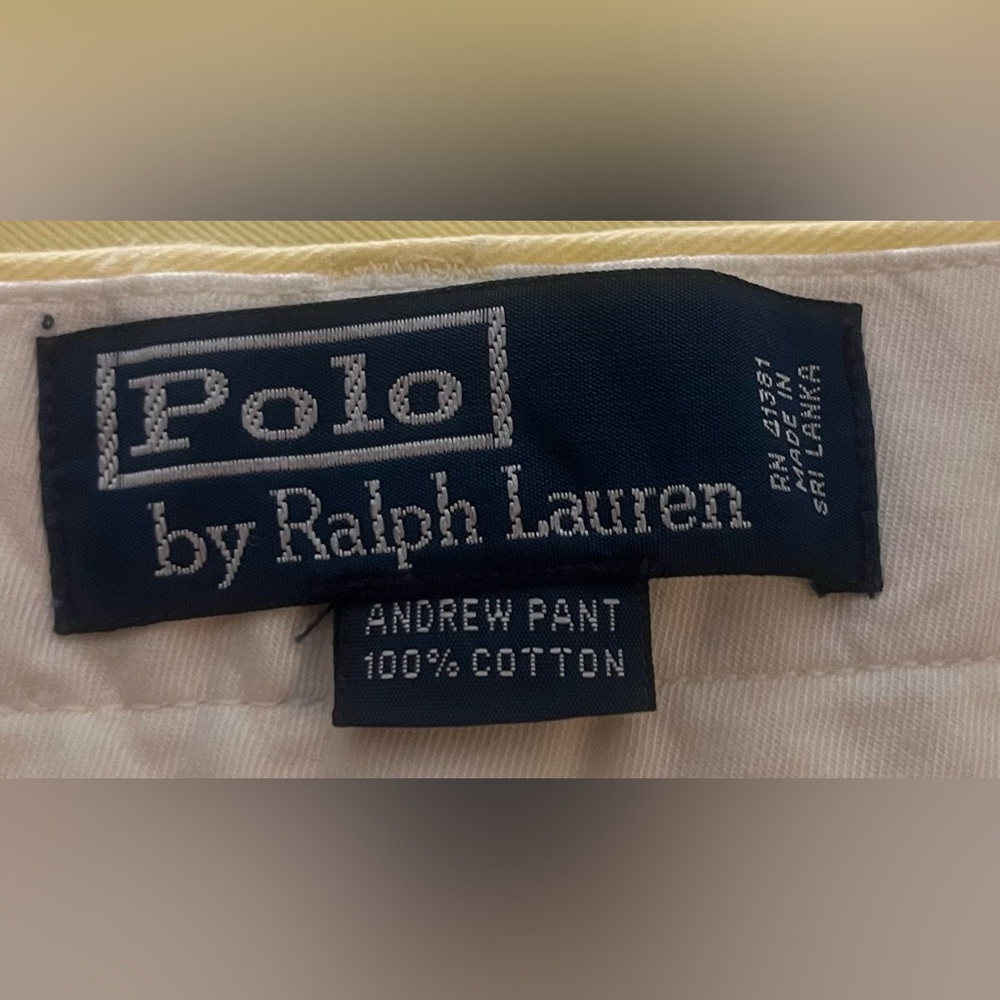 Vintage Polo by Ralph Lauren Classic Yellow Chinos 34x32 - Picture 4 of 5